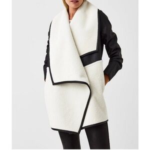 NWOT SPANX Black and White Sherpa Wrap Coat